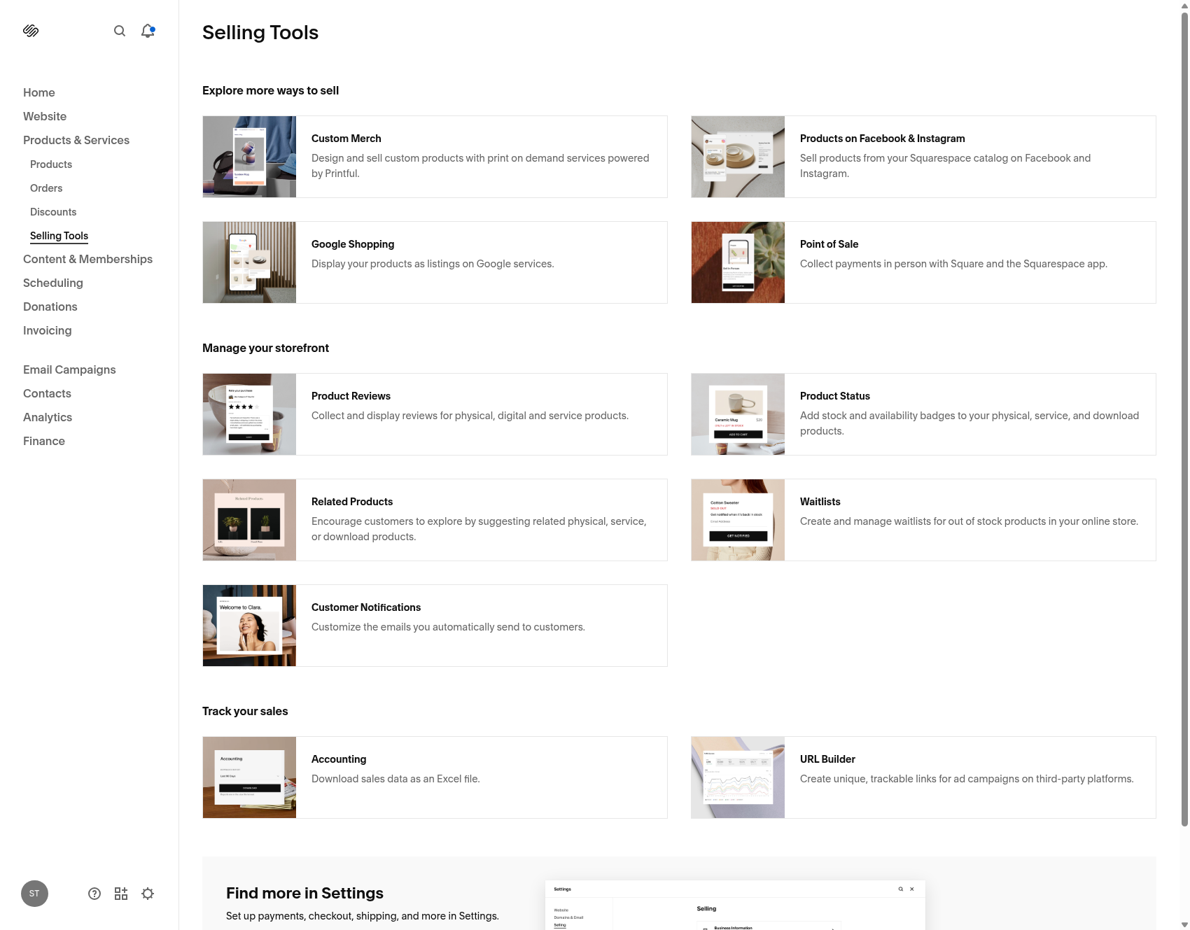 Squarespace Selling Tools