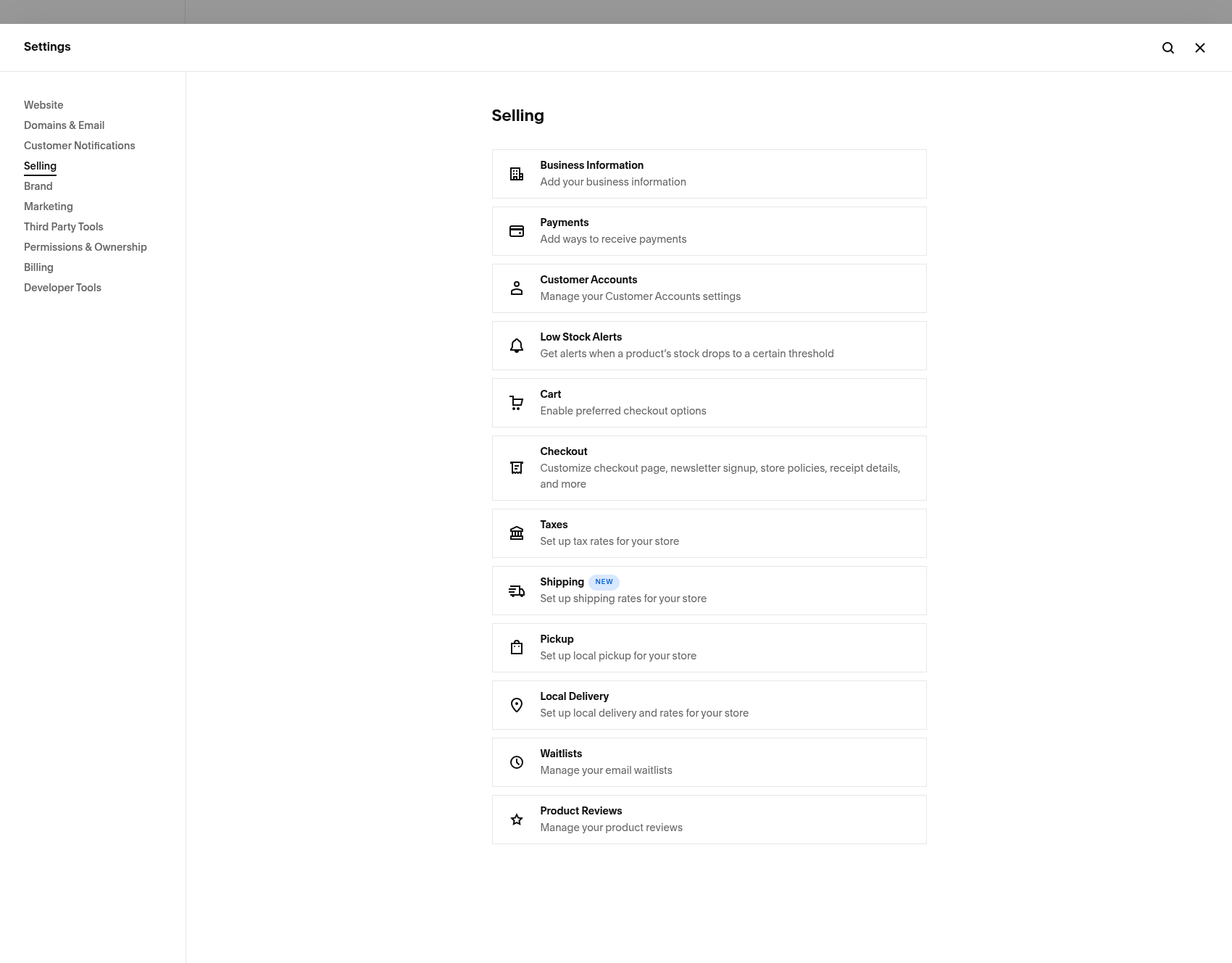 Squarespace seller's tools