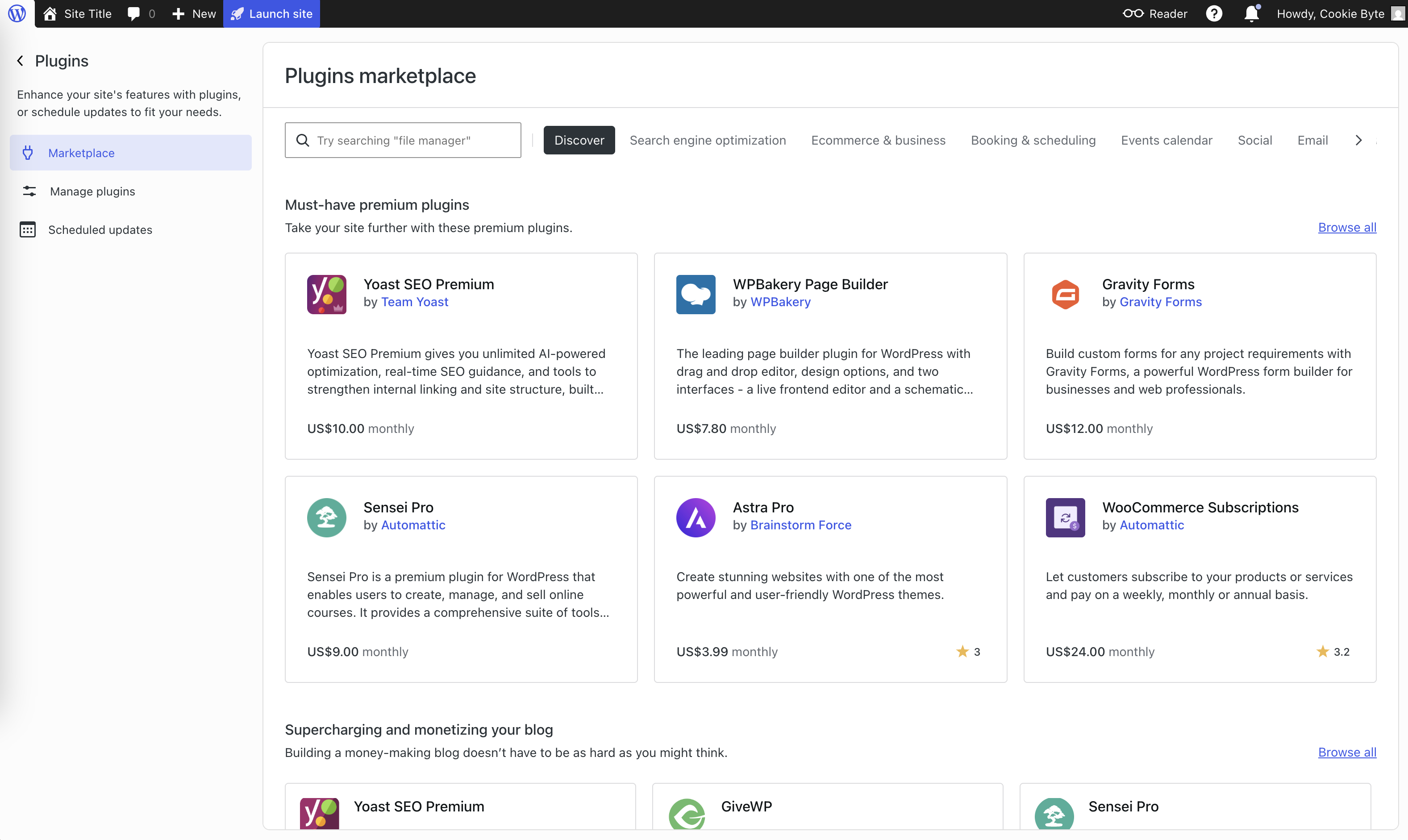 WordPress.com plugin marketplace