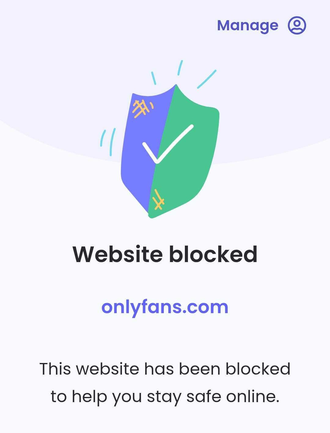 Alert from Qustodio that OnlyFans.com has been blocked