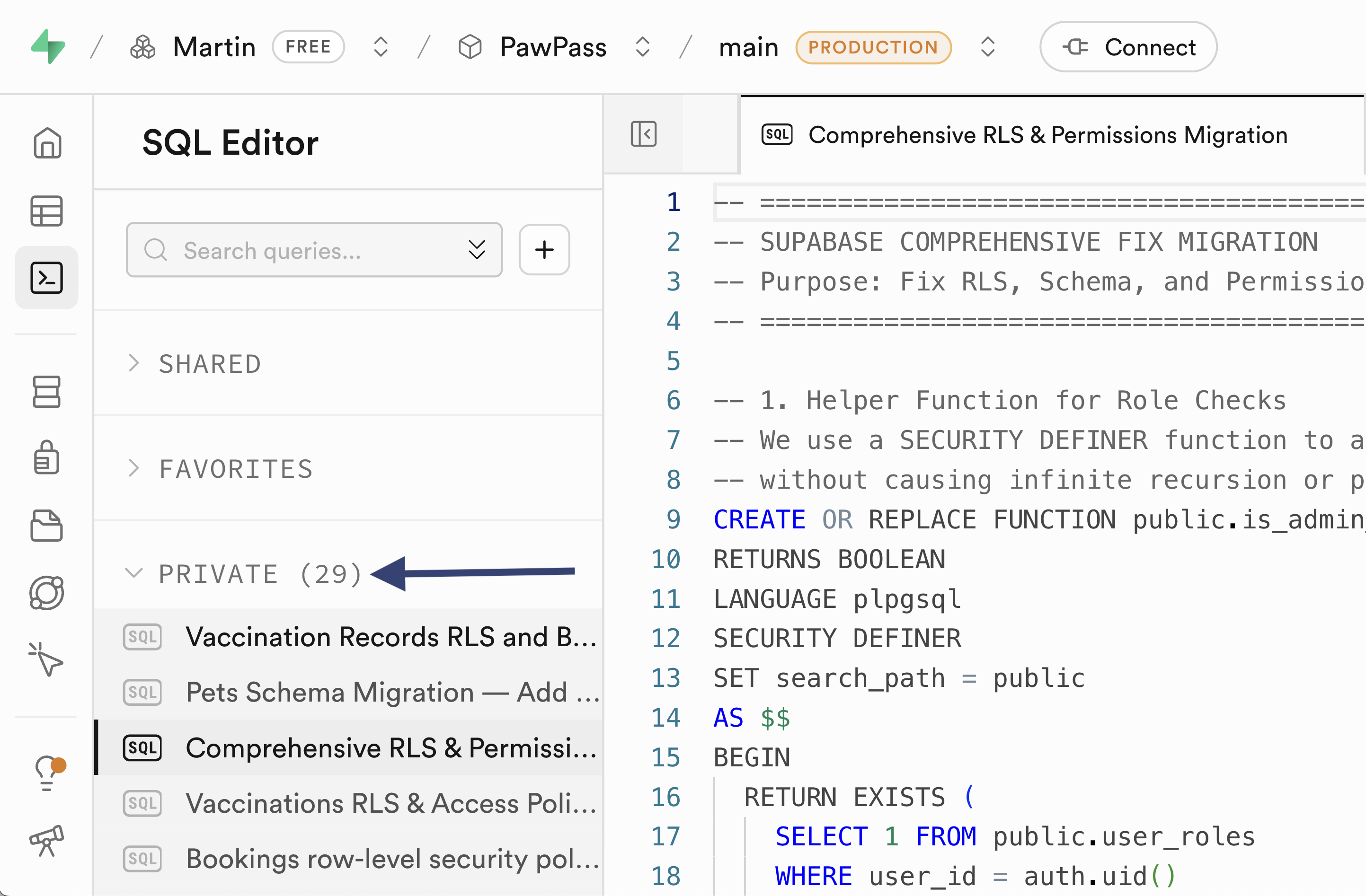 29 SQL queries during Horizons AI app builder test
