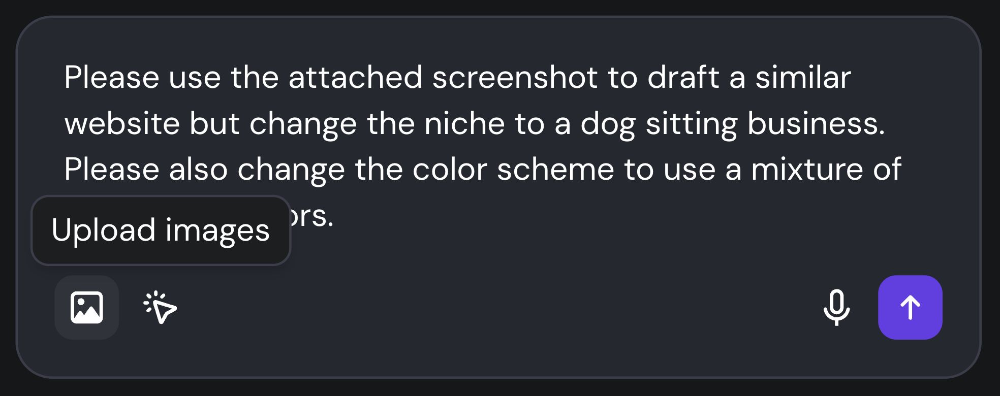 Horizons lets you upload images for inspo
