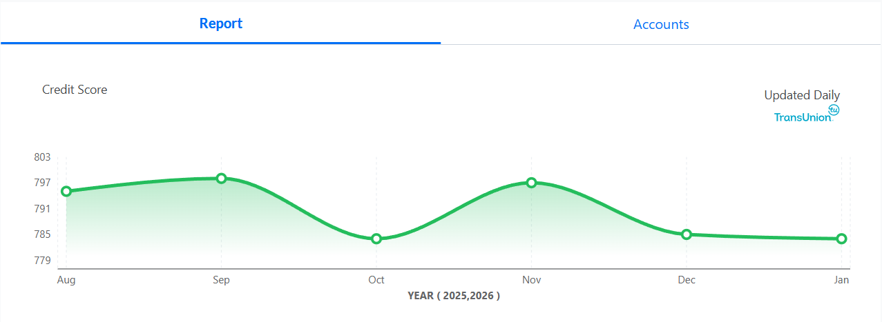 Credit Sesame credit report tab