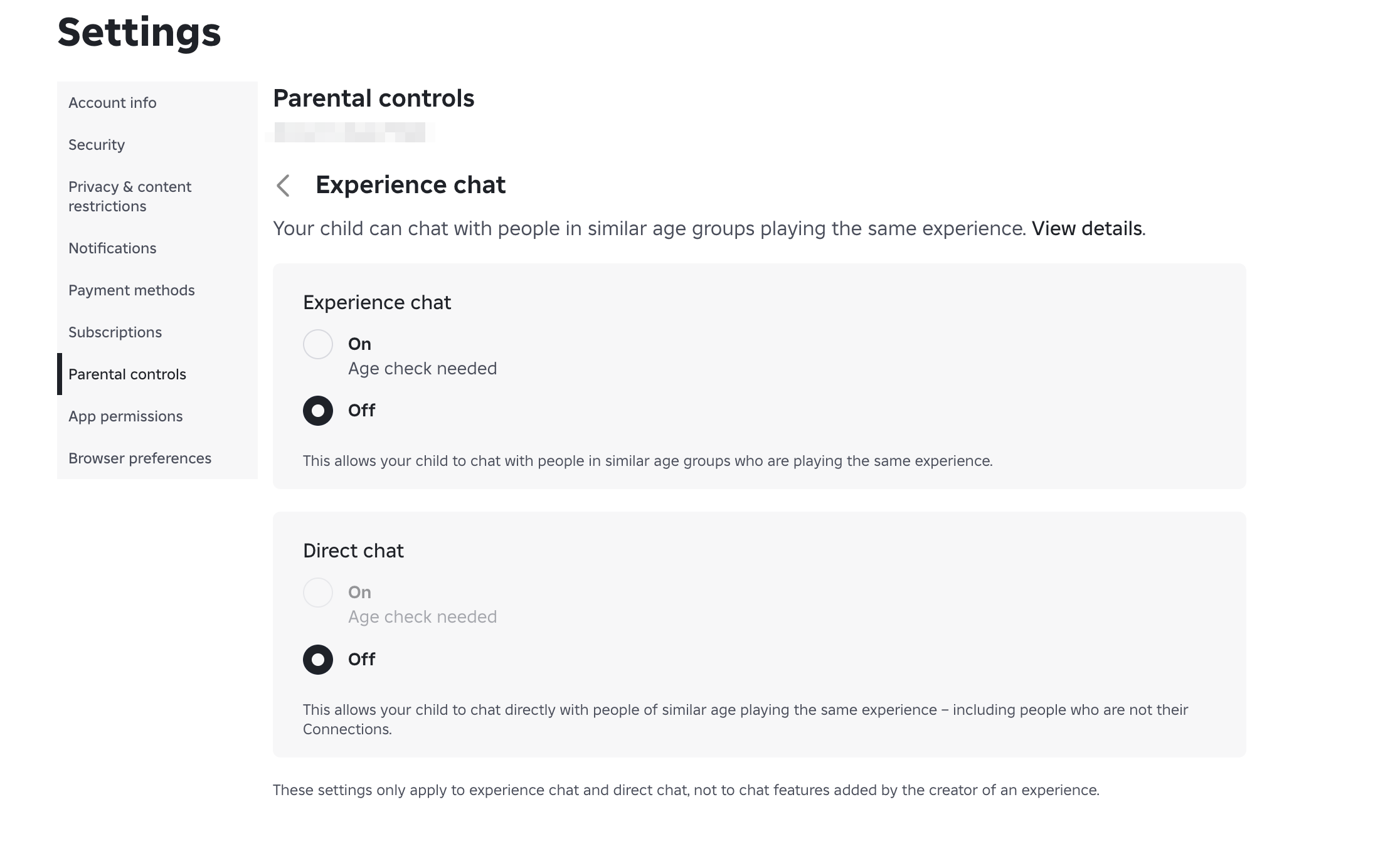Disable Roblox chat features
