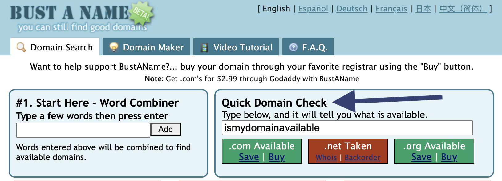 bustaname domain checker