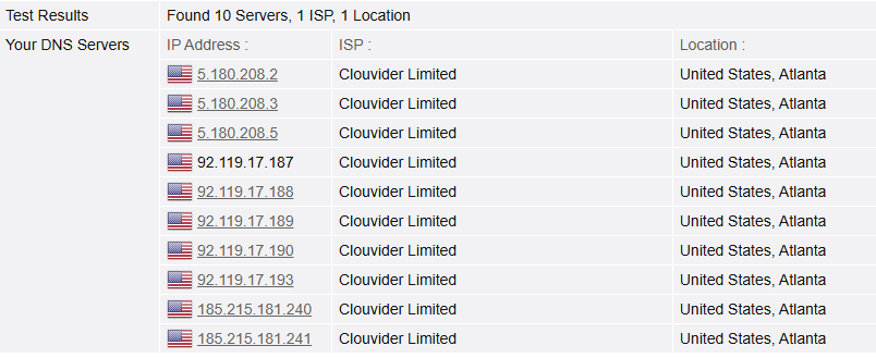 NordVPN passed DNS leak test