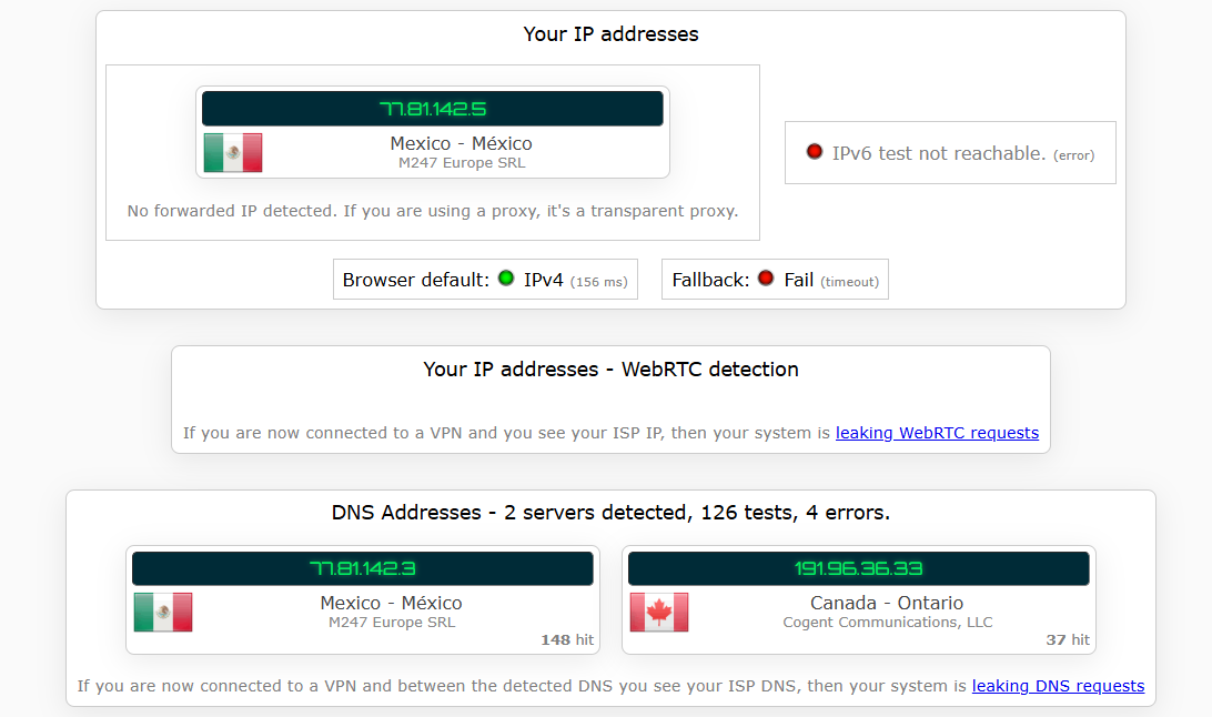 Private Internet Access's kill switch test results (pass)