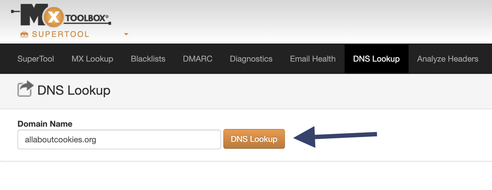 DNS lookup tool