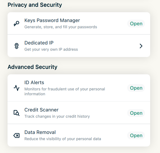 ExpressVPN Privacy and Security and Advanced Security add-ons