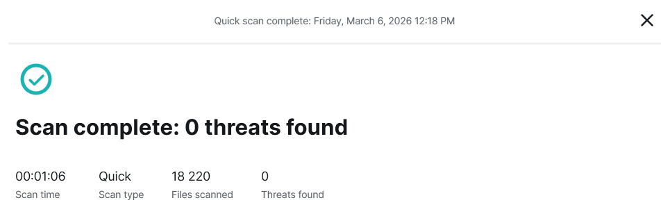 Surfshark Antivirus Quick Scan results (no threats found).