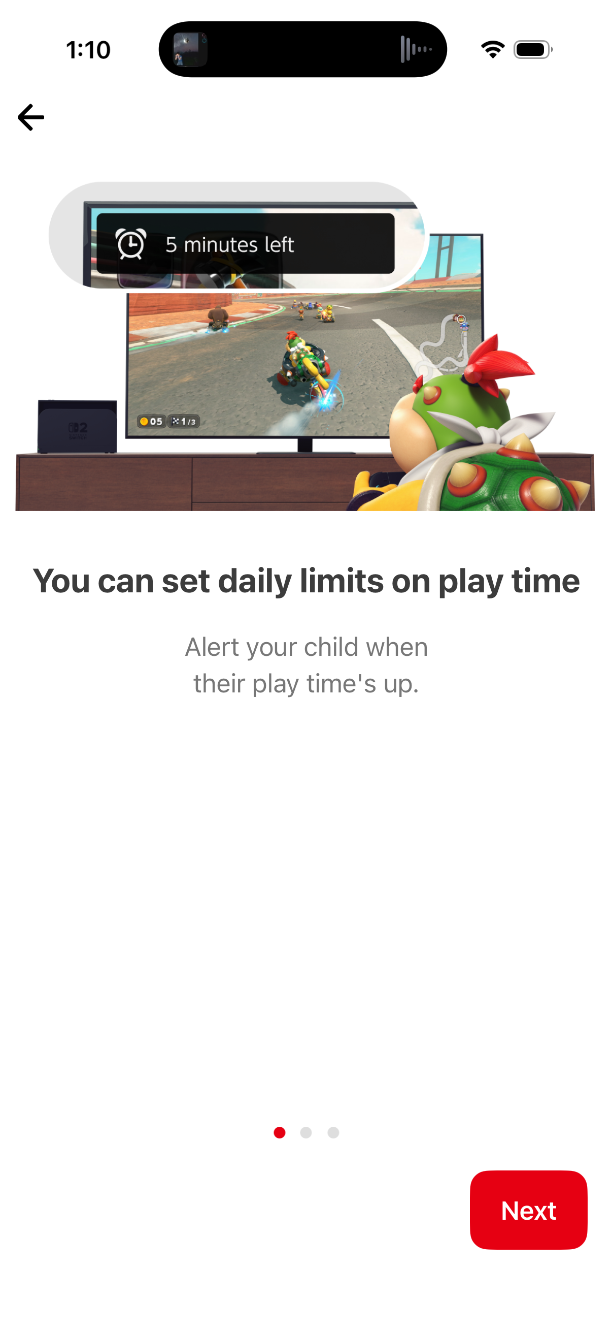 Nintendo Switch Parental Controls app set platy time limits