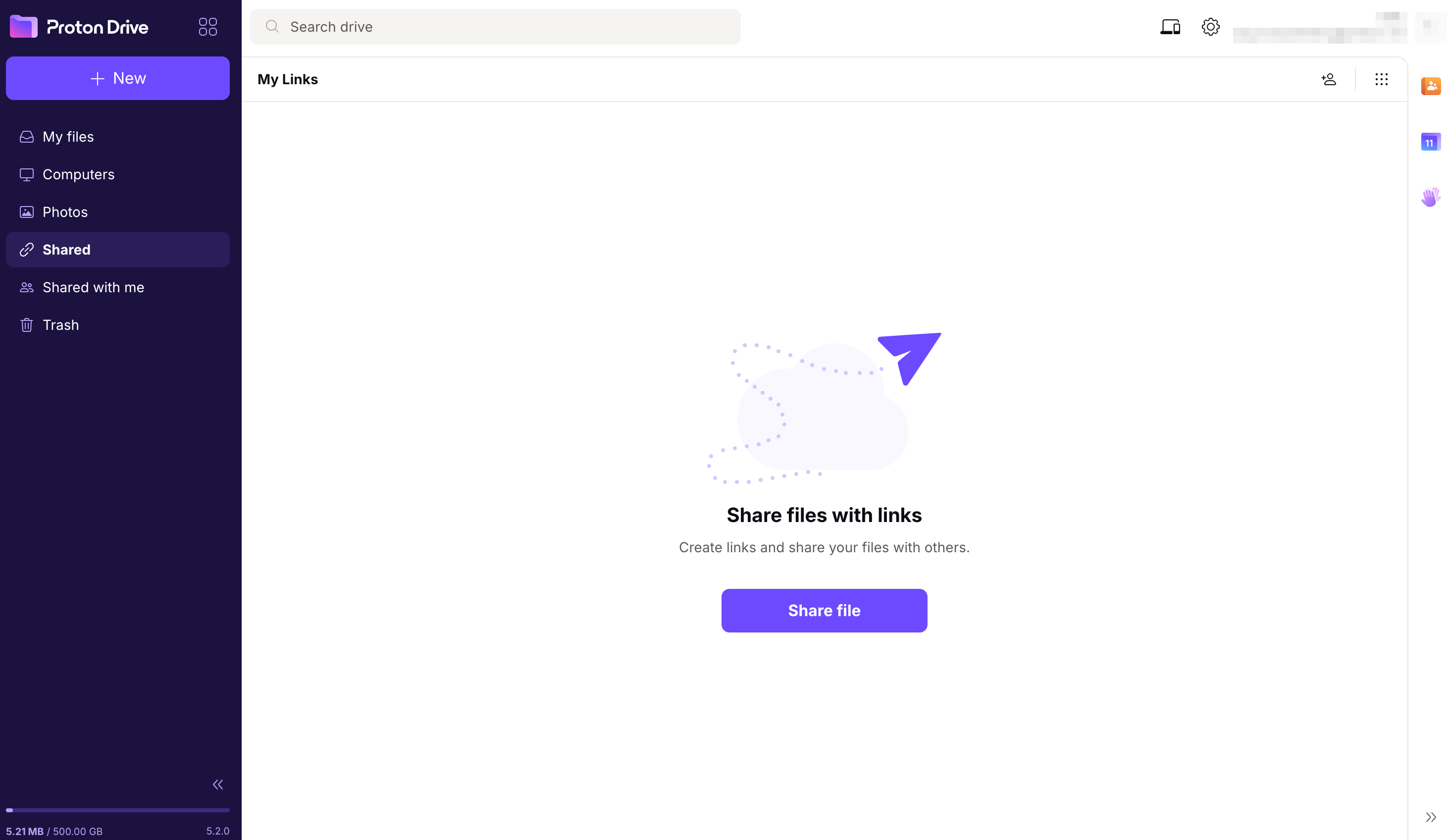 Proton Drive share files feature