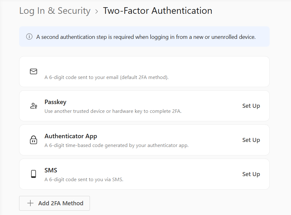RoboForm settings under Two-Factor Authentication