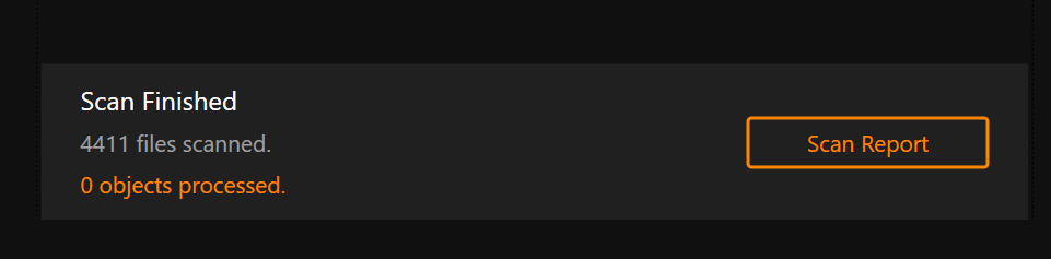 UltraAV scan finished box