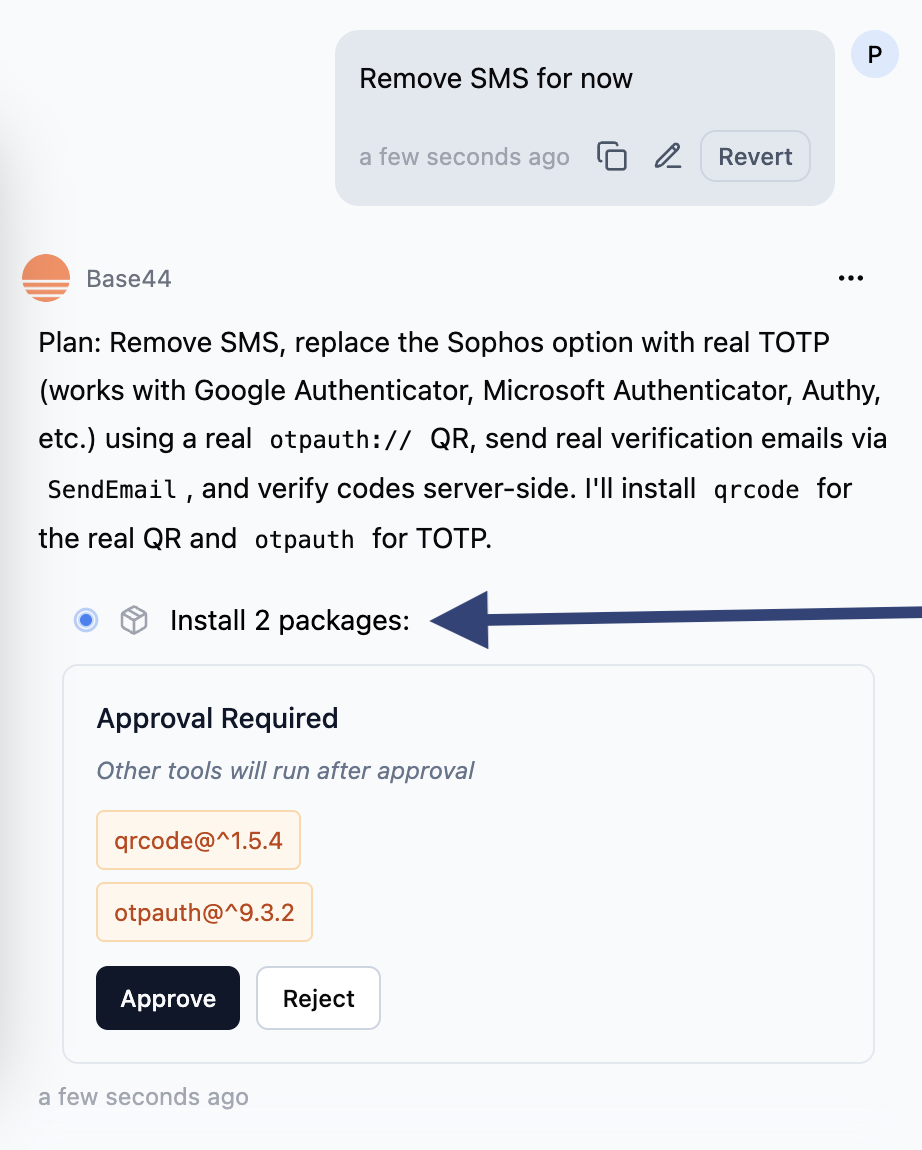 Base44 adding dependencies automatically