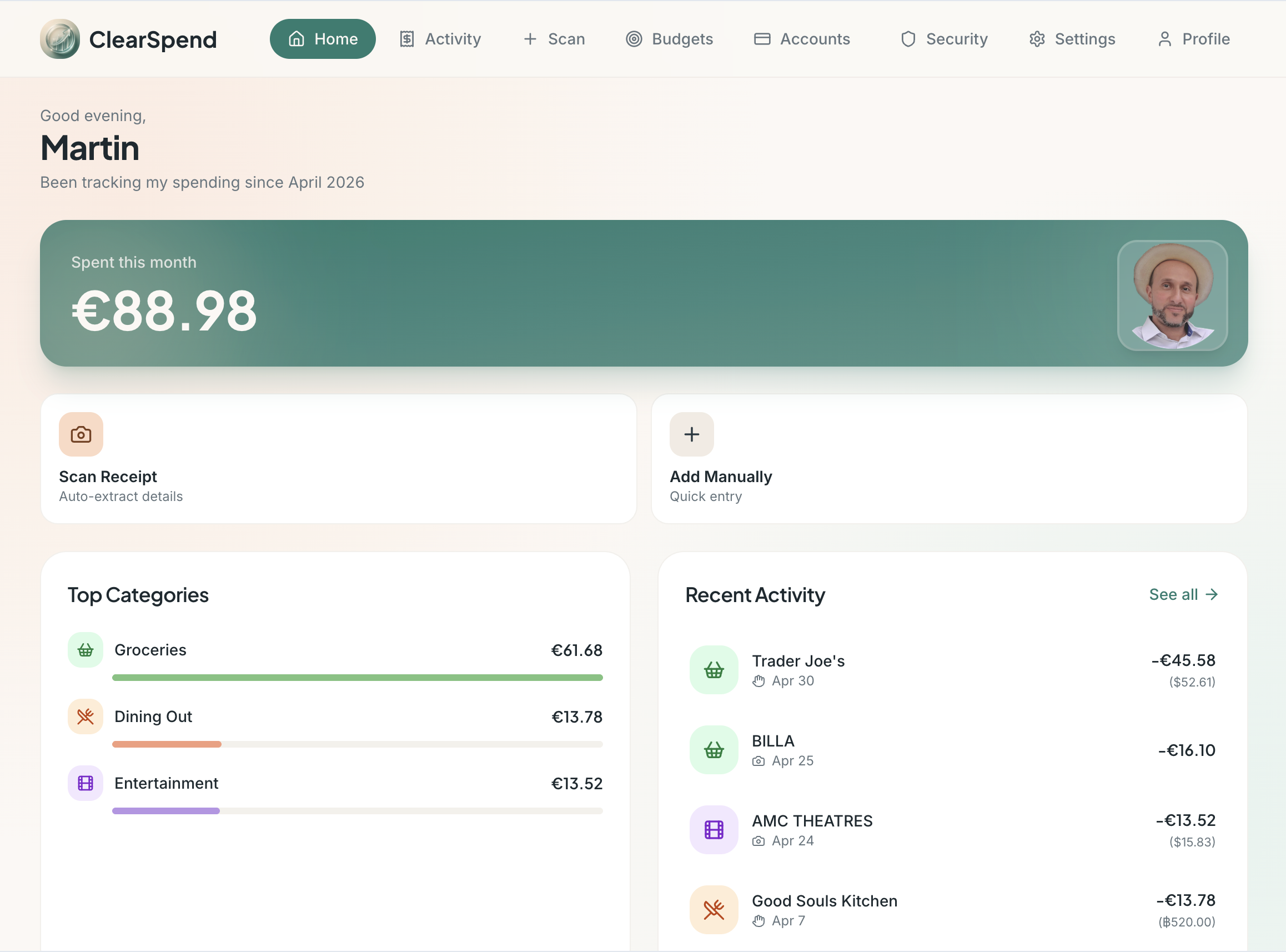 Budgeting app built with Base44
