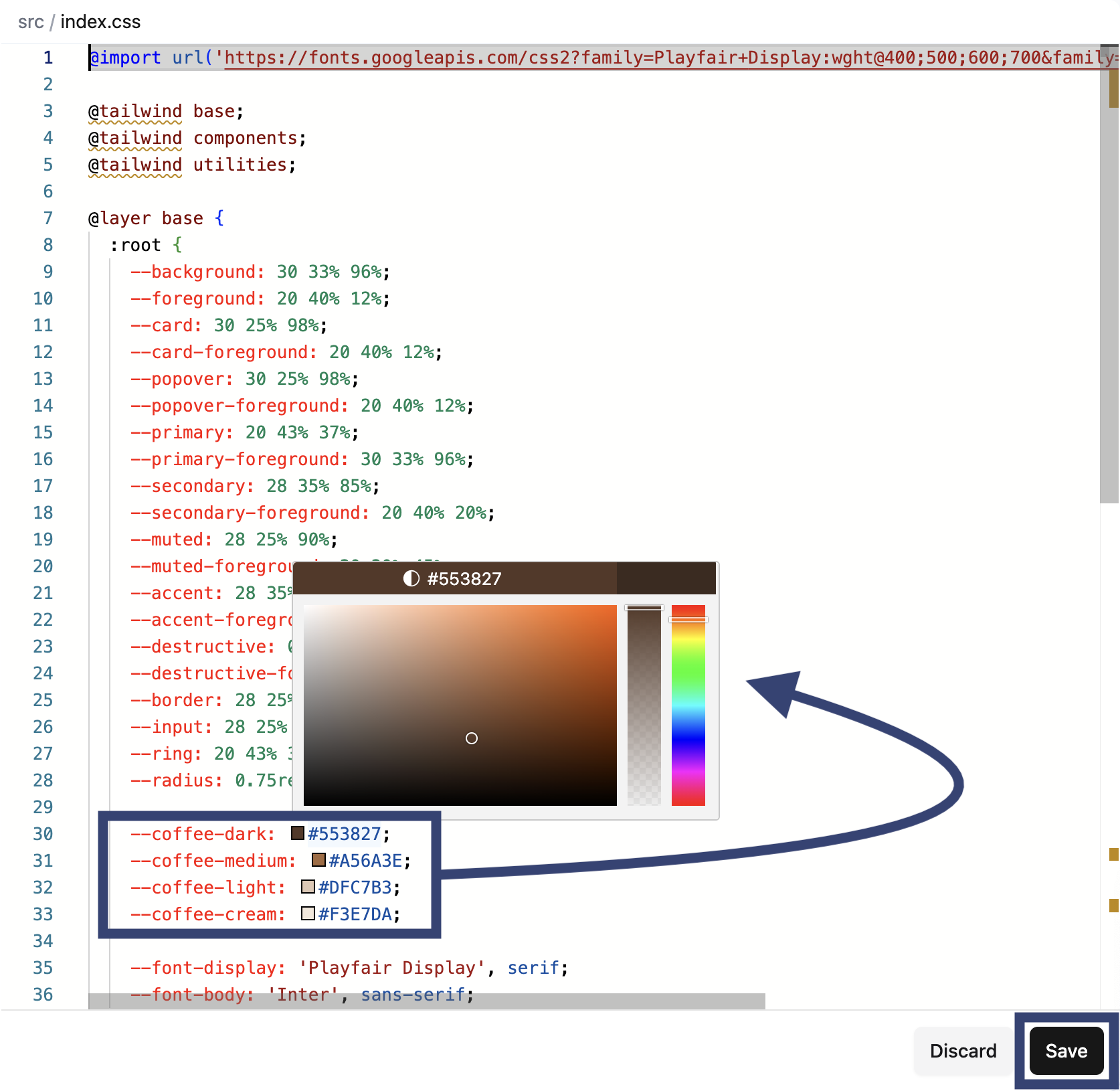 Adjusting app colors in Base44