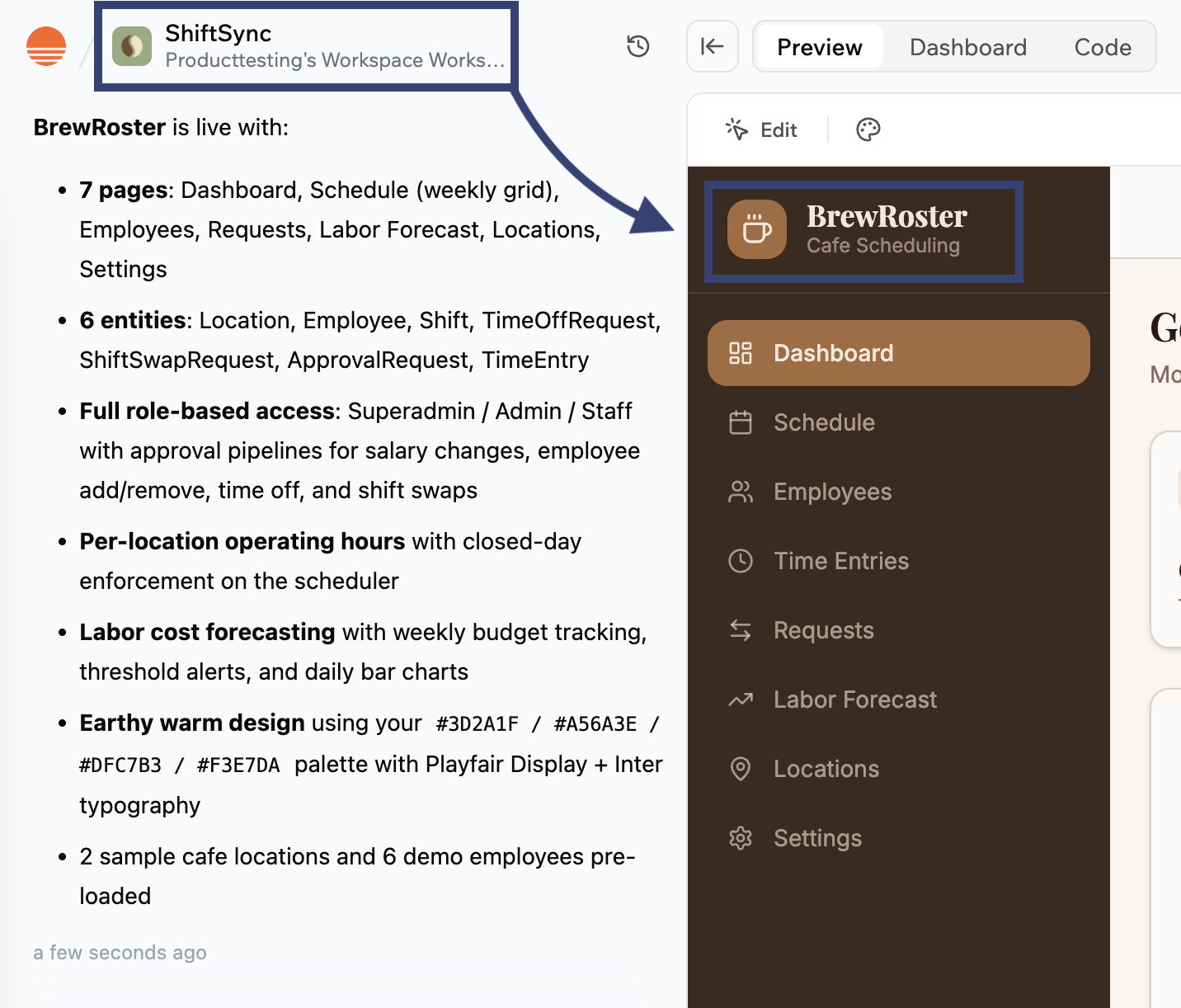 Reconciling Base44 app name in the dashboard and app