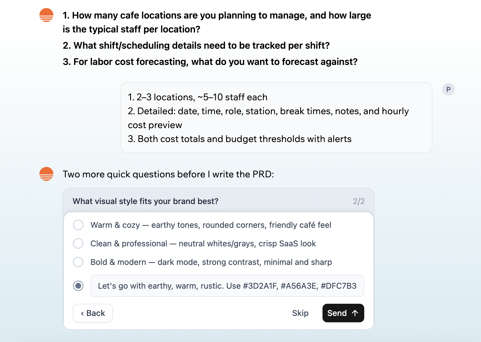 Drafting PRD inside Base44