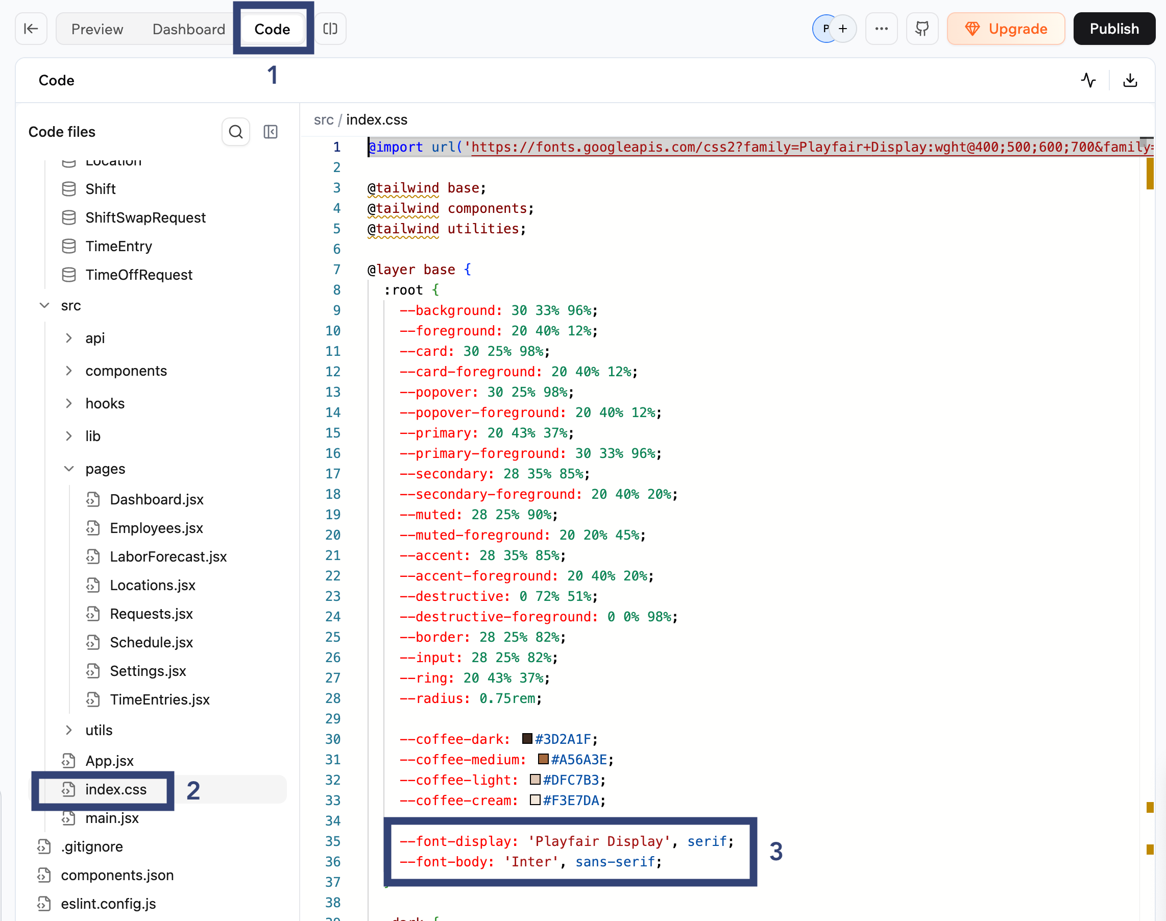 Finding your app font in Base44