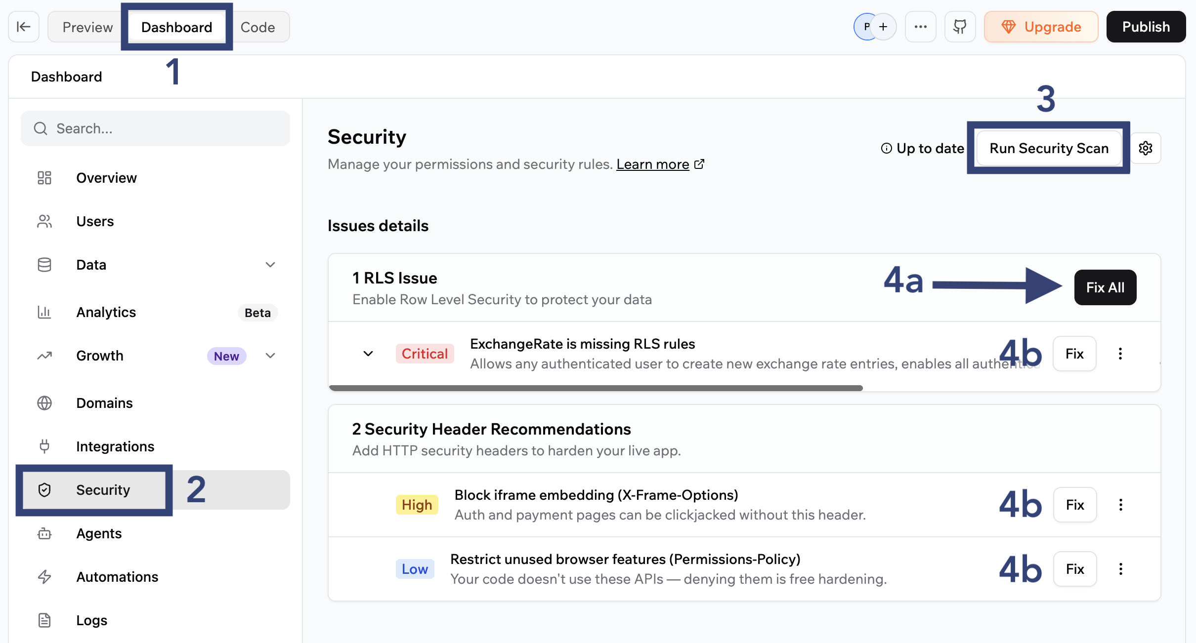 Run Base44 security scan