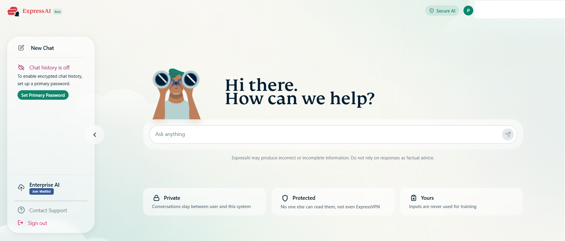ExpressAI homepage