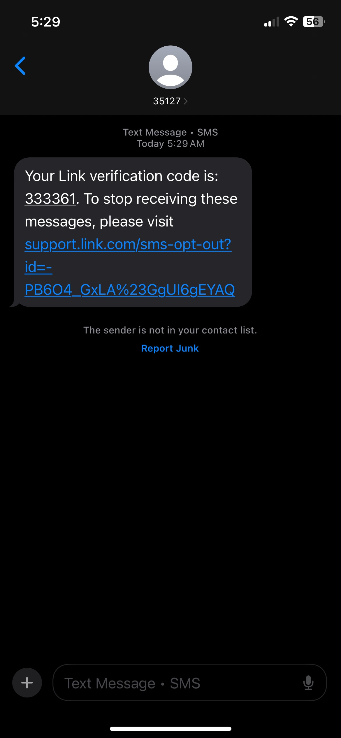 Kate Quinlan's second 2FA SMS notification June 2, 2026