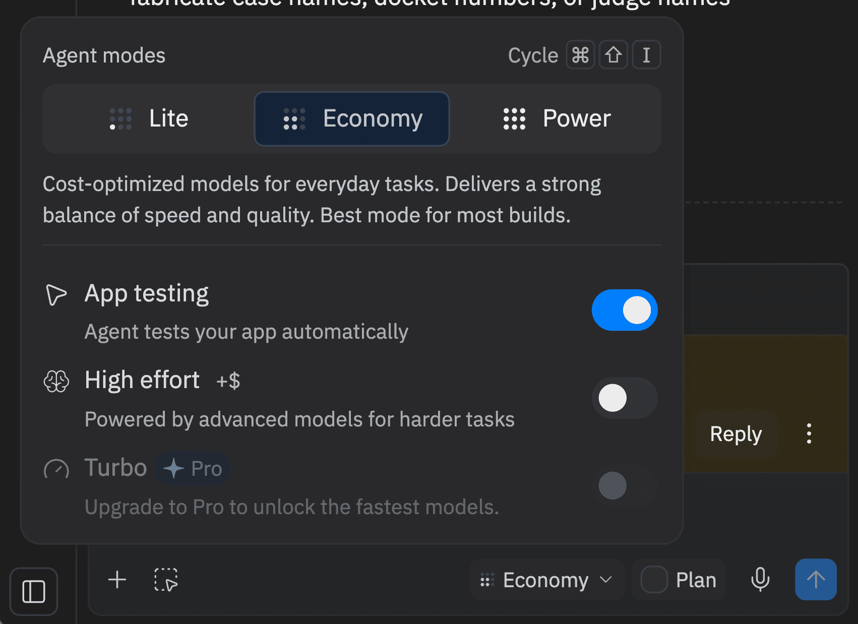 Replit Agent self-testing feature