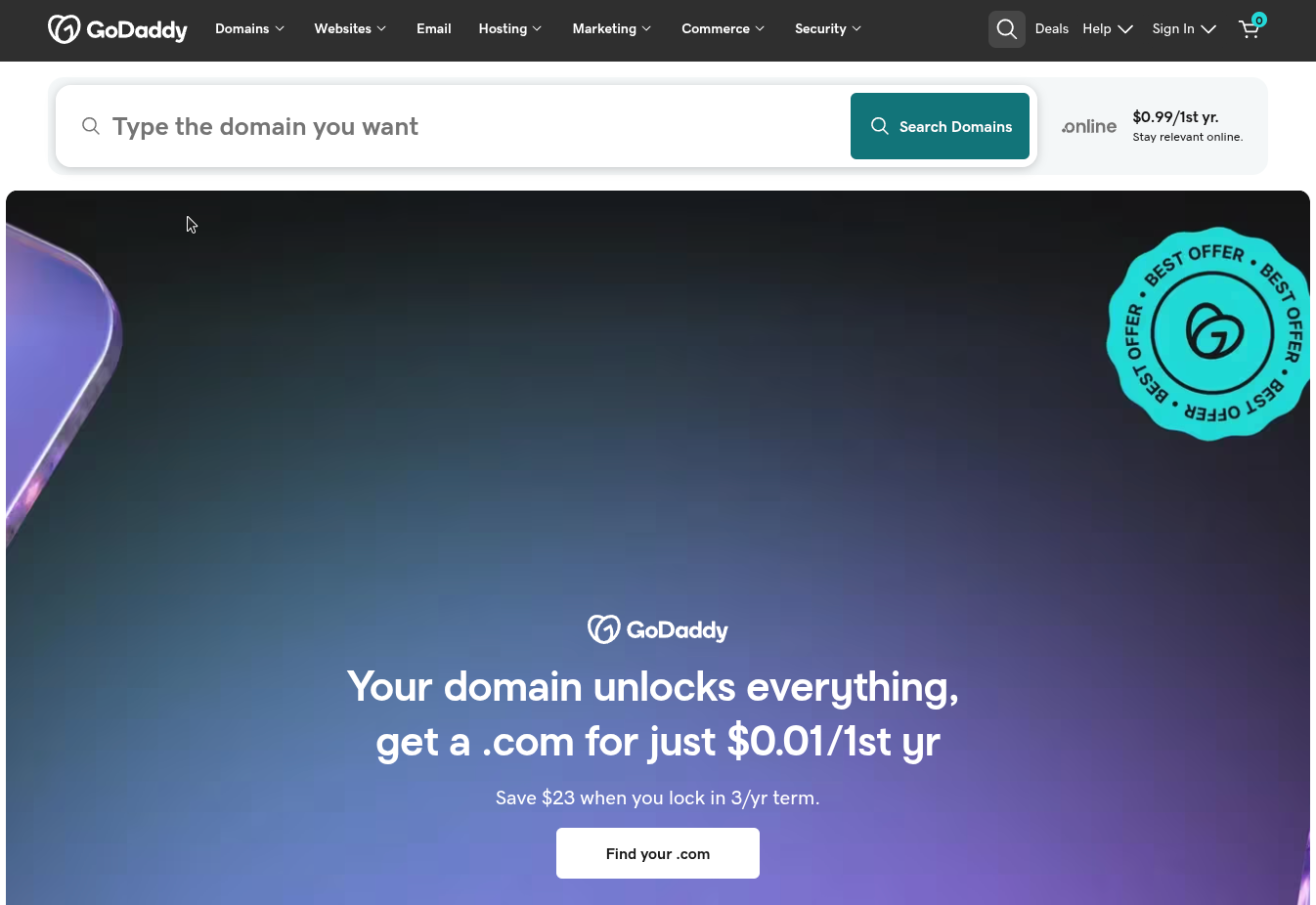 GoDaddy domain registrar