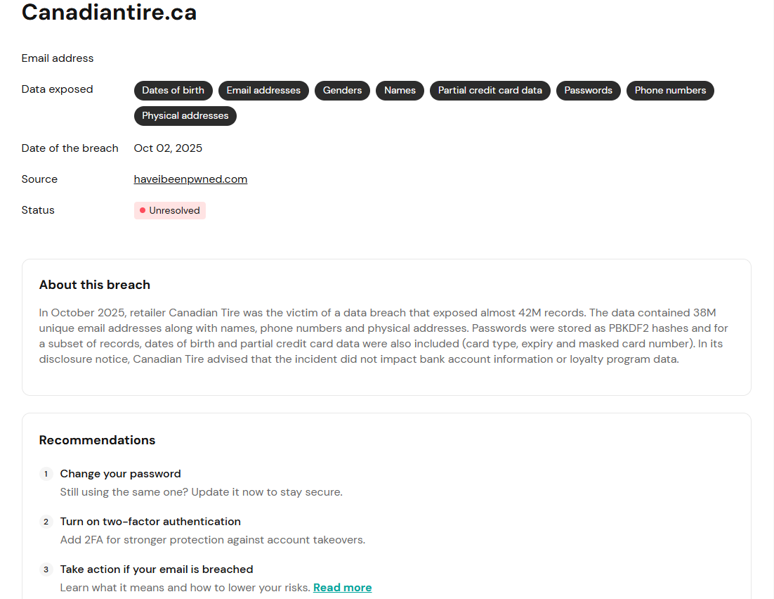 Onerep details on Canadiantire.ca breach along with recommendations