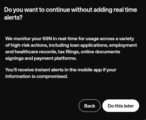 Set up real-time SSN monitoring alerts with Cloaked