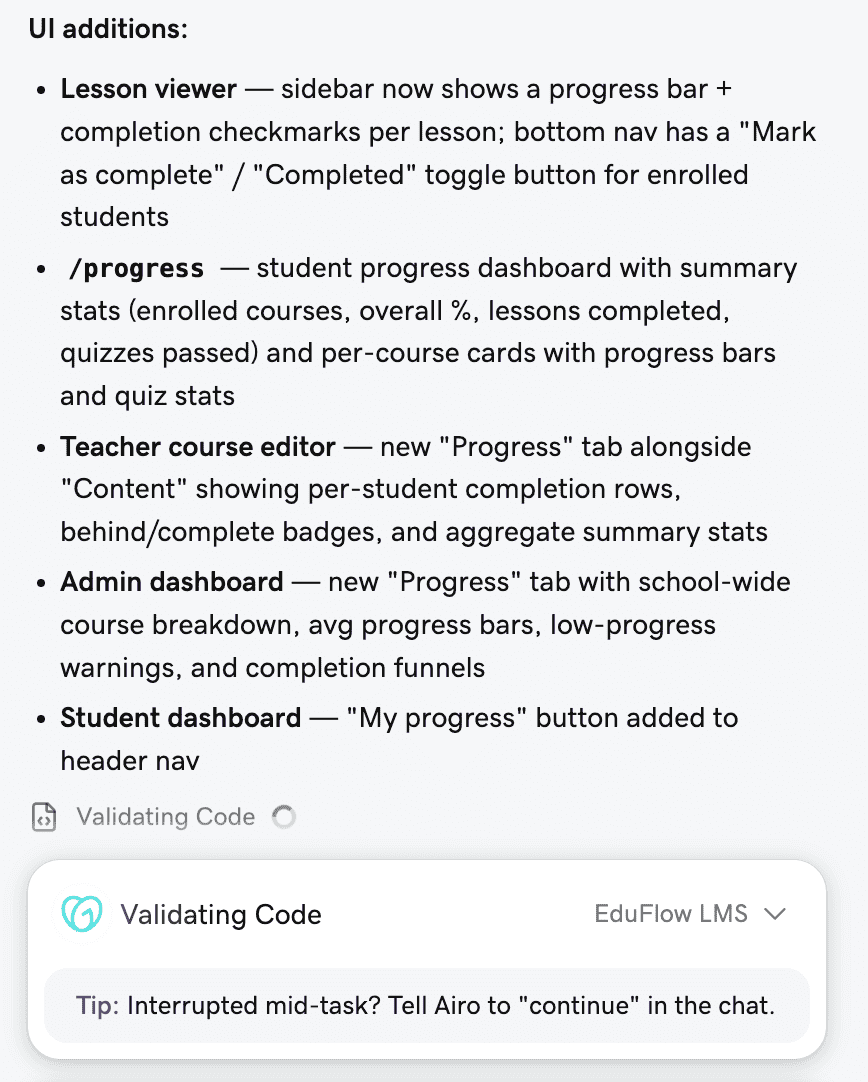 Adding features to Airo test website for All About Cookies