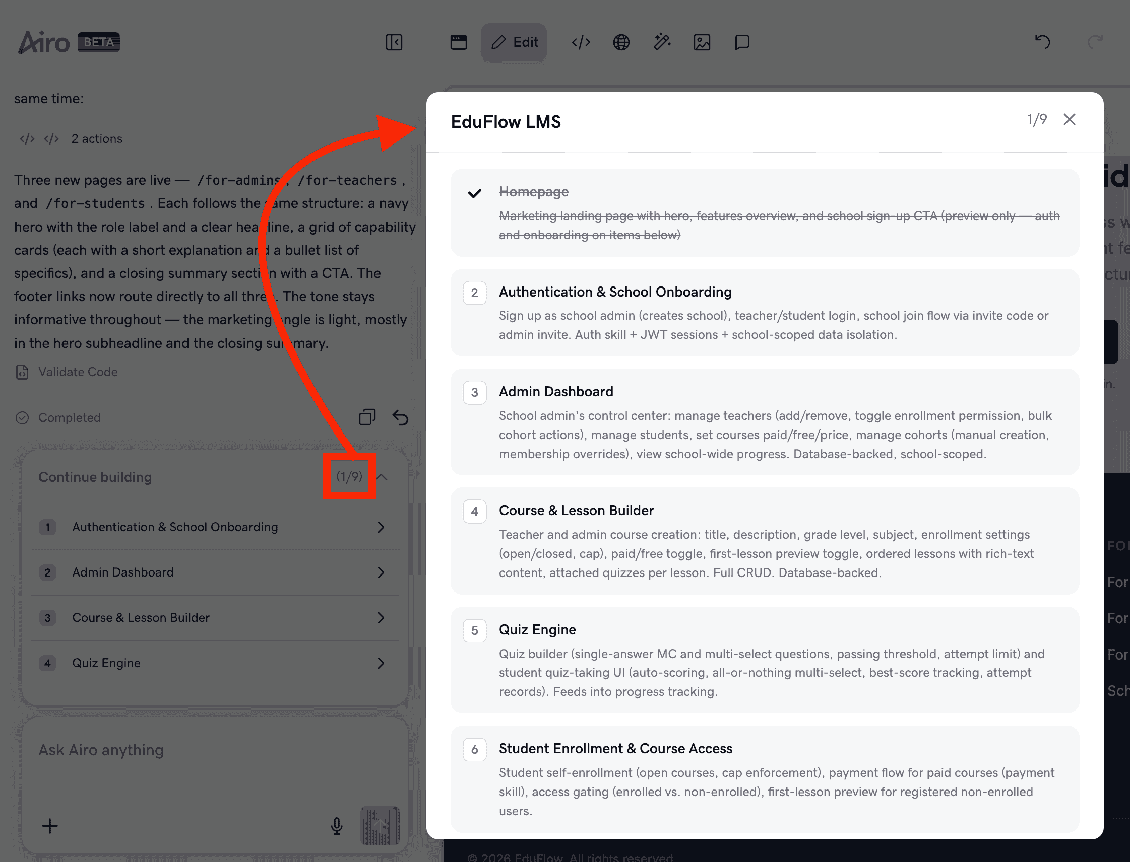 GoDaddy Airo AI roadmap of build steps