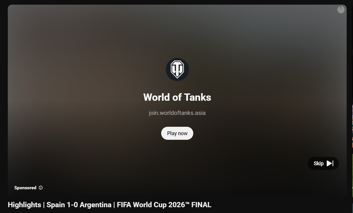 YouTube ads roll with Shields disabled