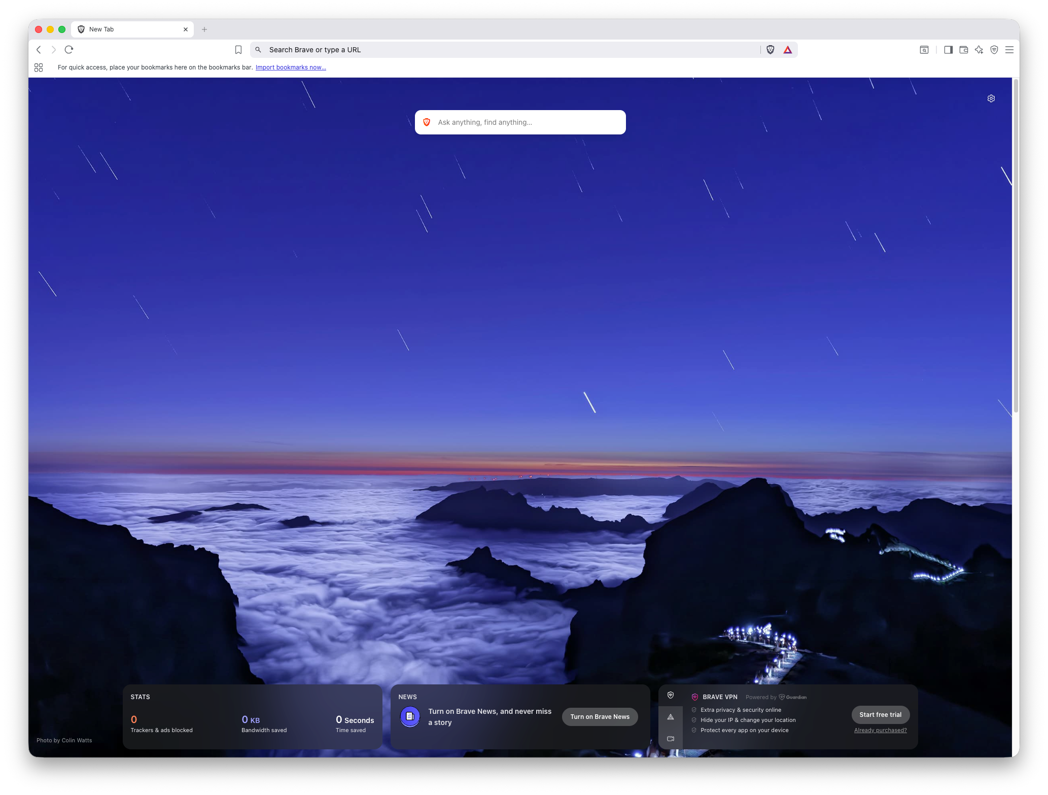 Brave Browser on desktop