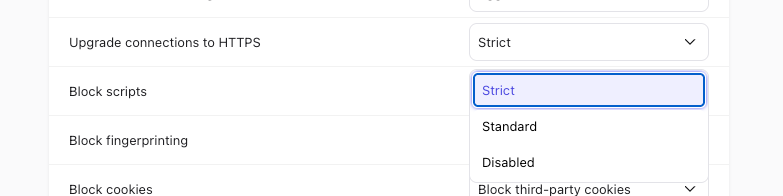 Select HTTPS protection level