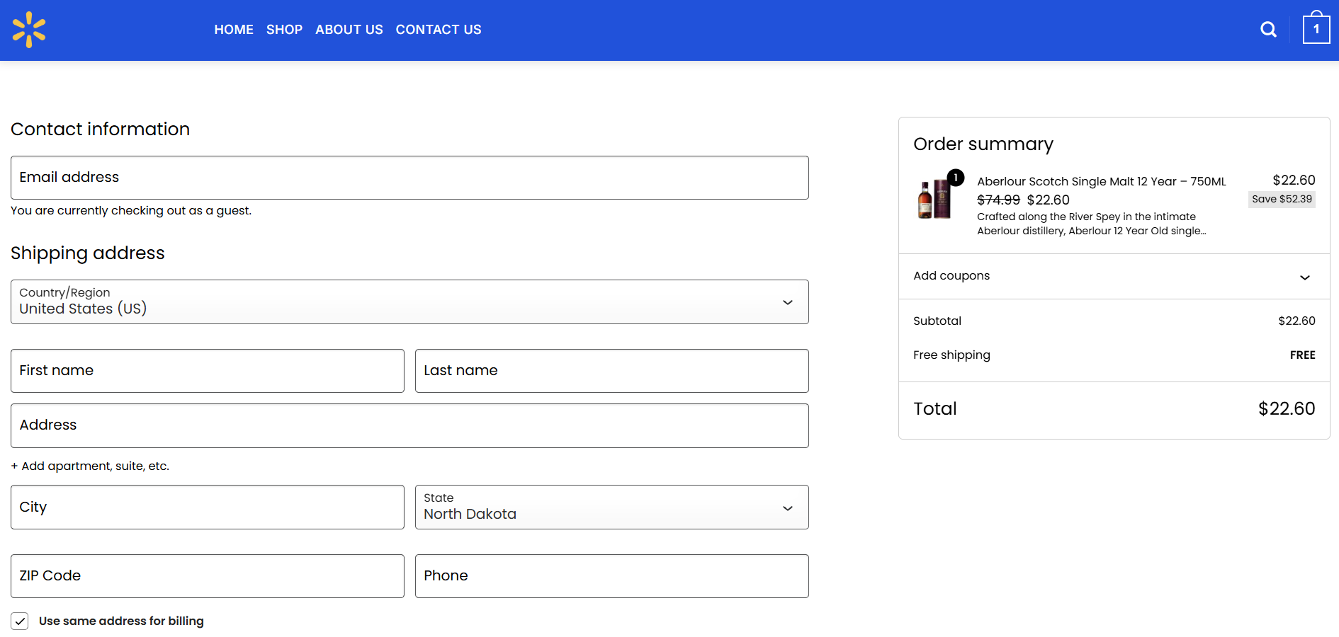 All the details requested by the fake Walmart website