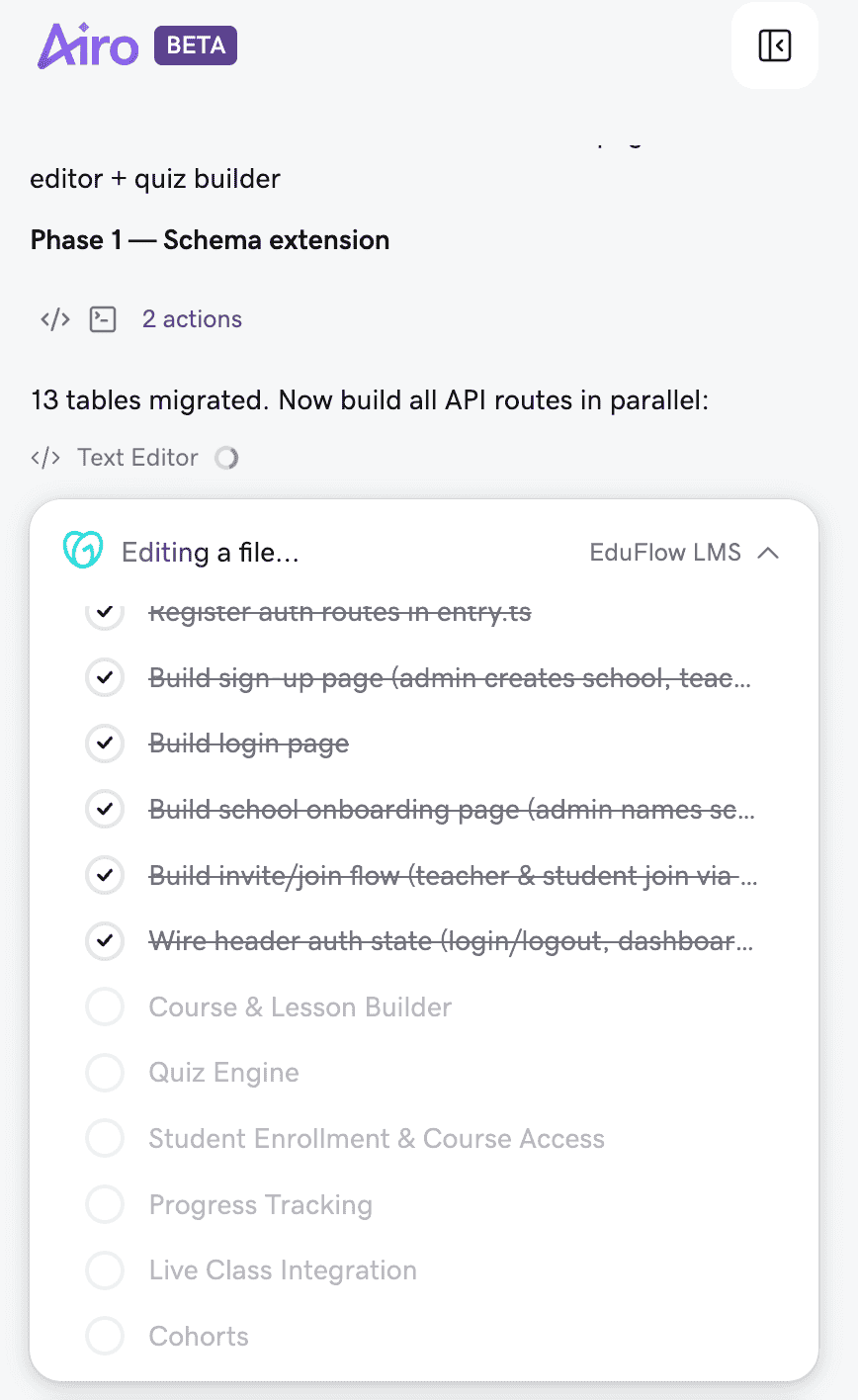 Airo AI build plan