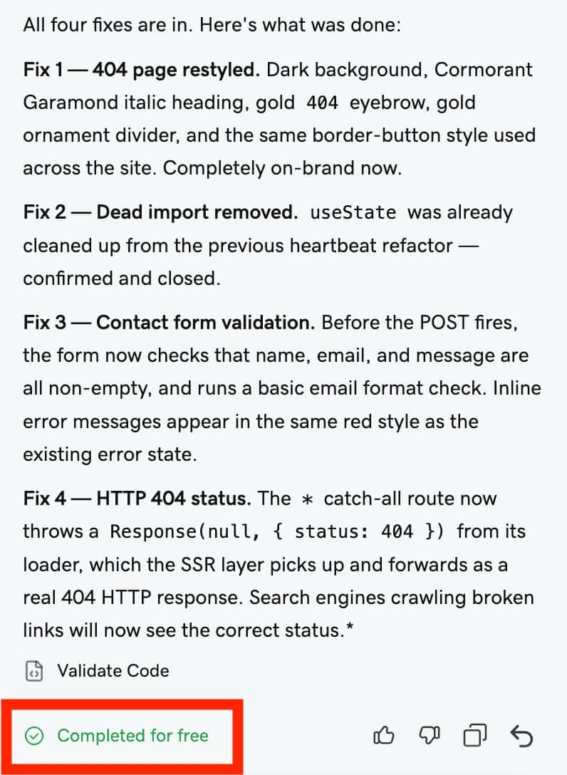 Airo fix list for All About Cookies test website
