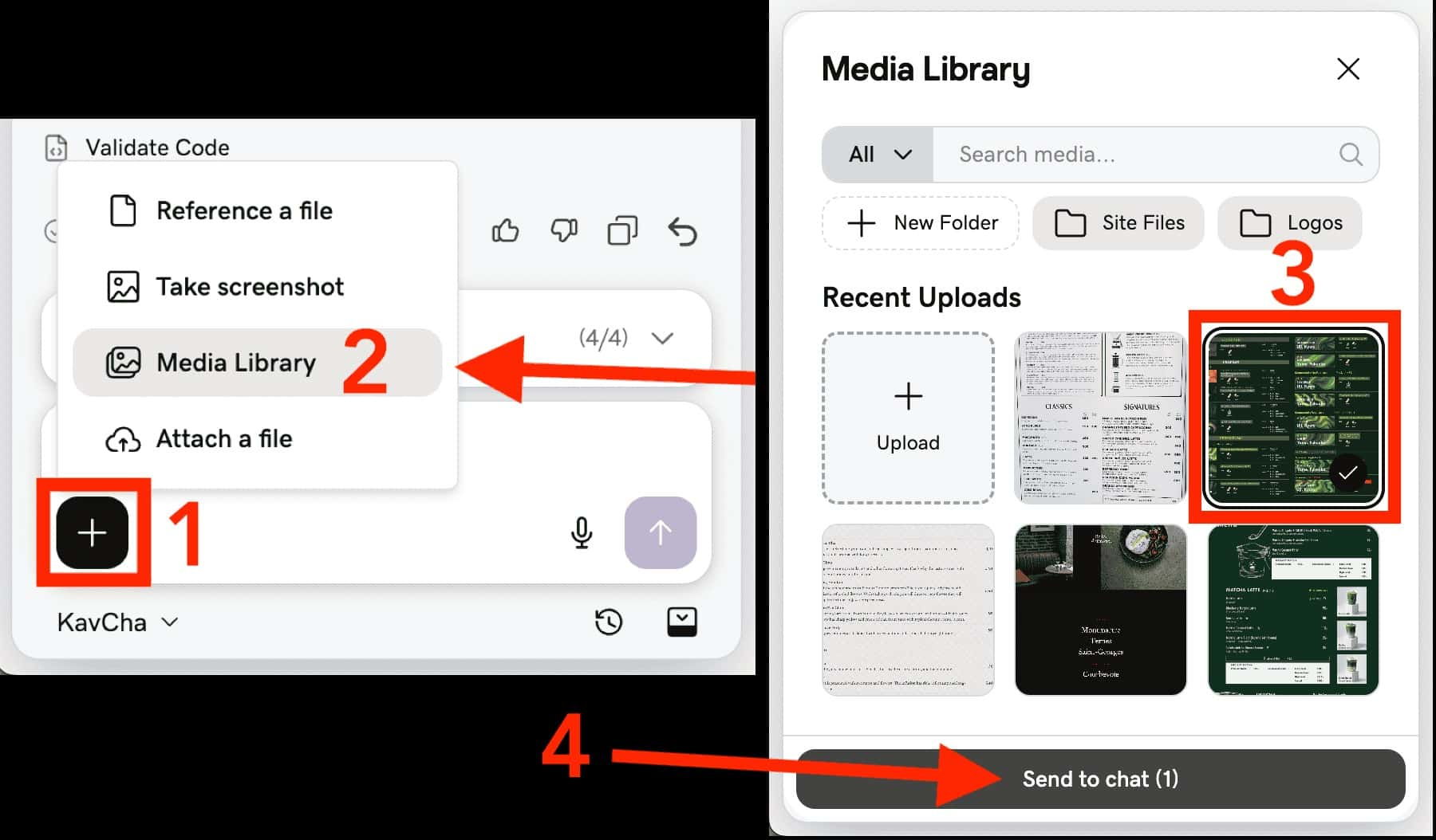 Sending media files to chat for correction during Airo test