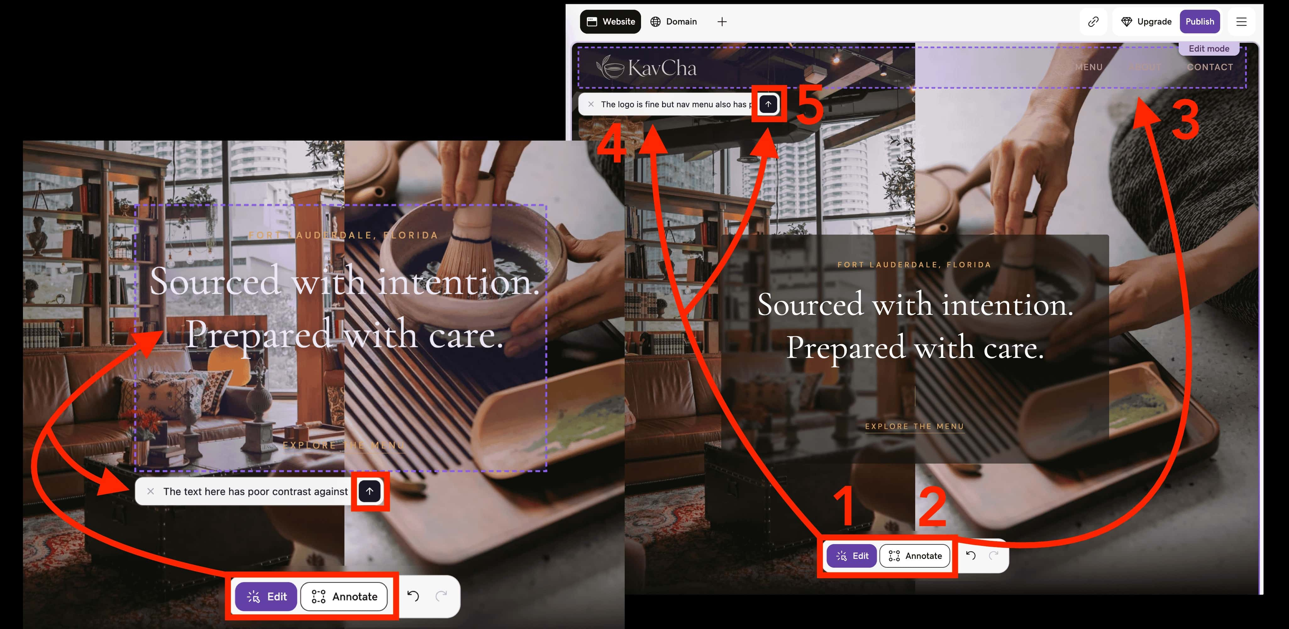 Using the Annotate feature inside Airo edit mode
