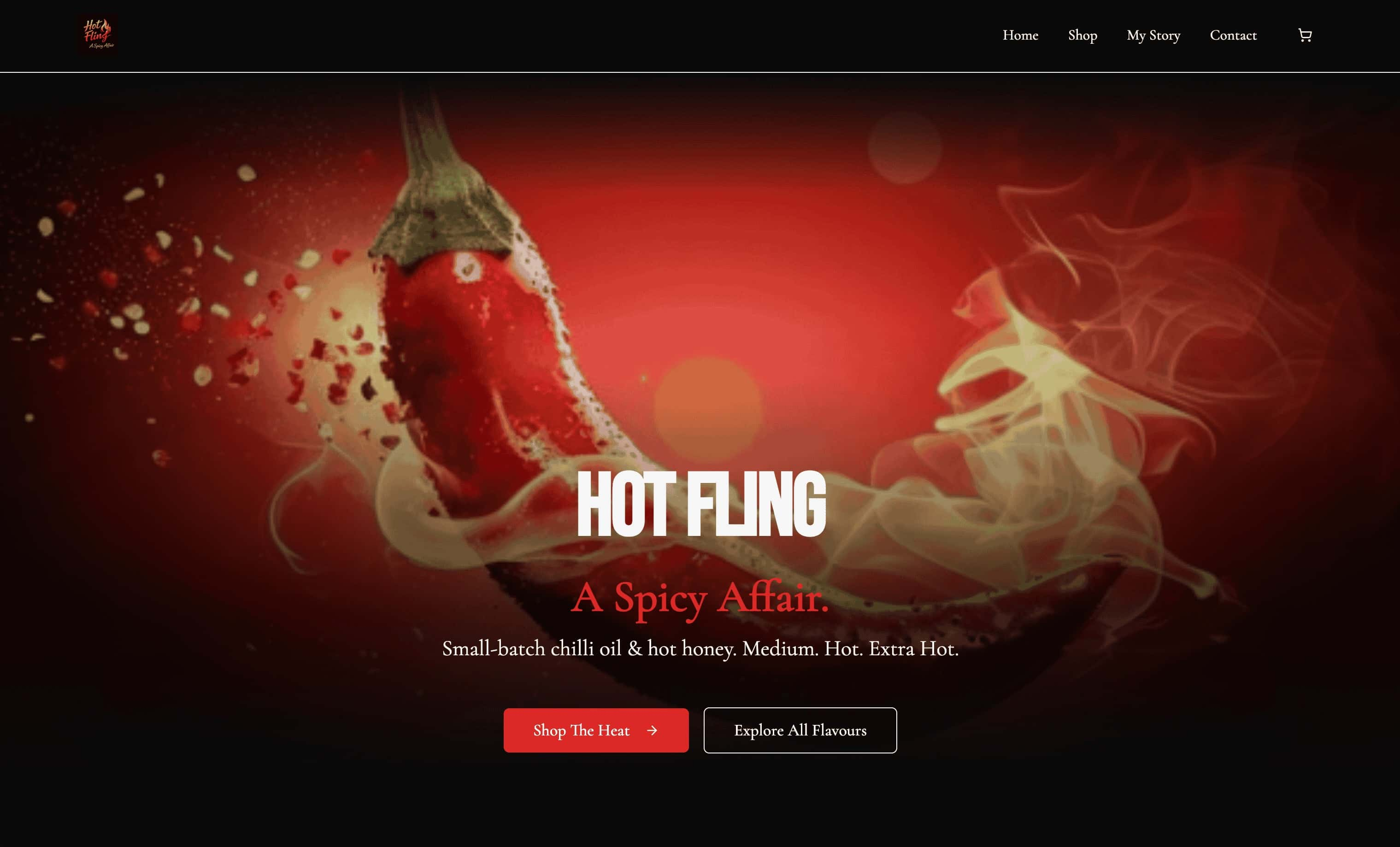 Hot Fling - Example of website built with GoDaddy Airo