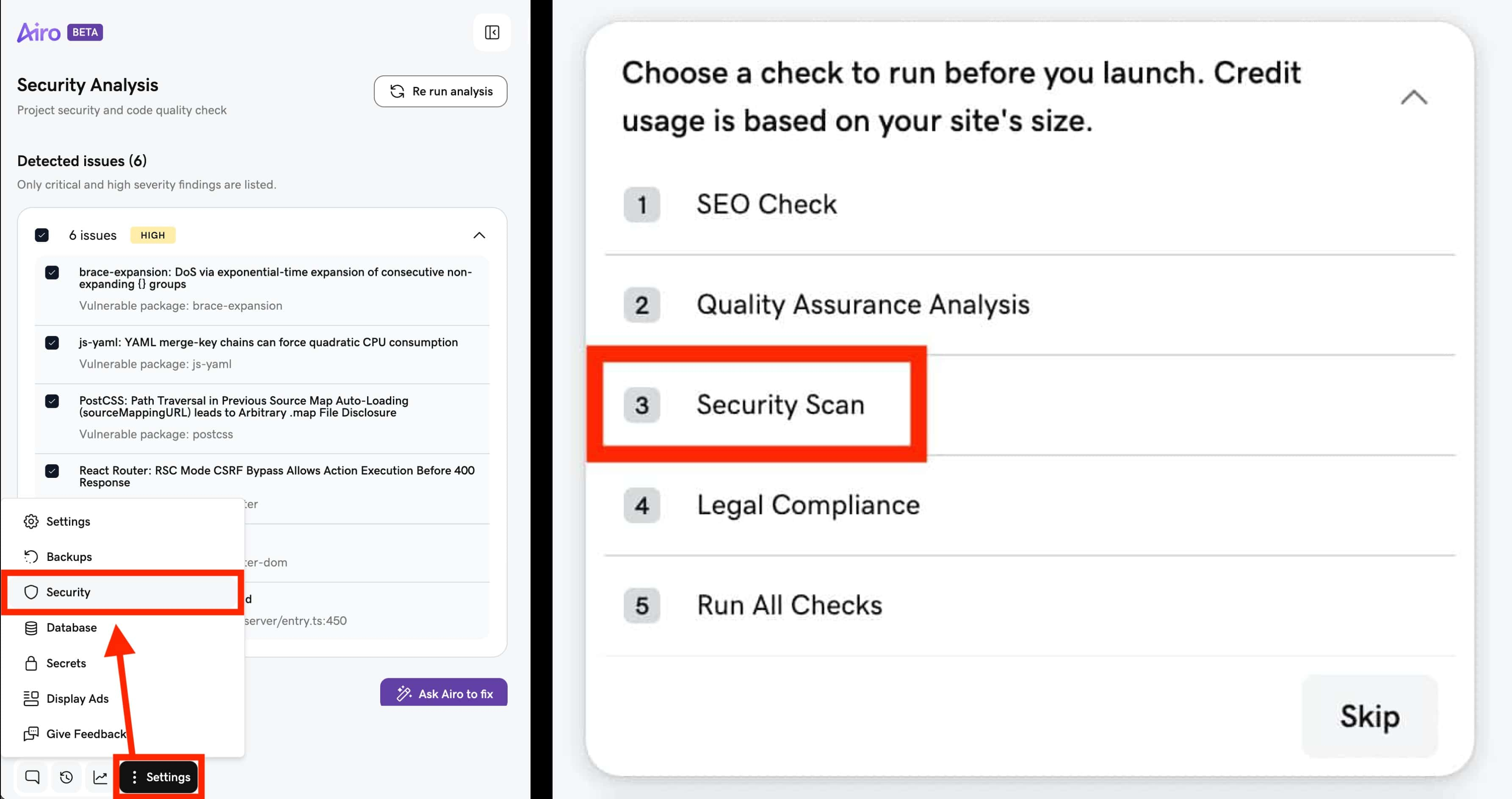 Airo AI Security Scan for All About Cookies testing
