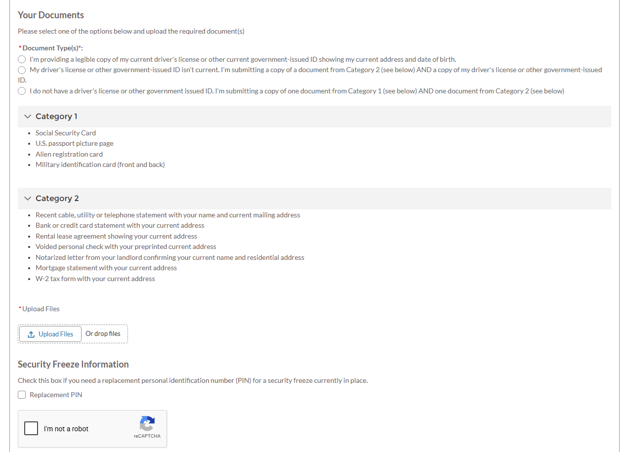 LexisNexis security freeze also requires proof of identity