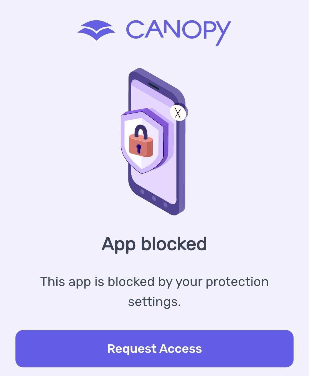 App blocked warning from Canopy