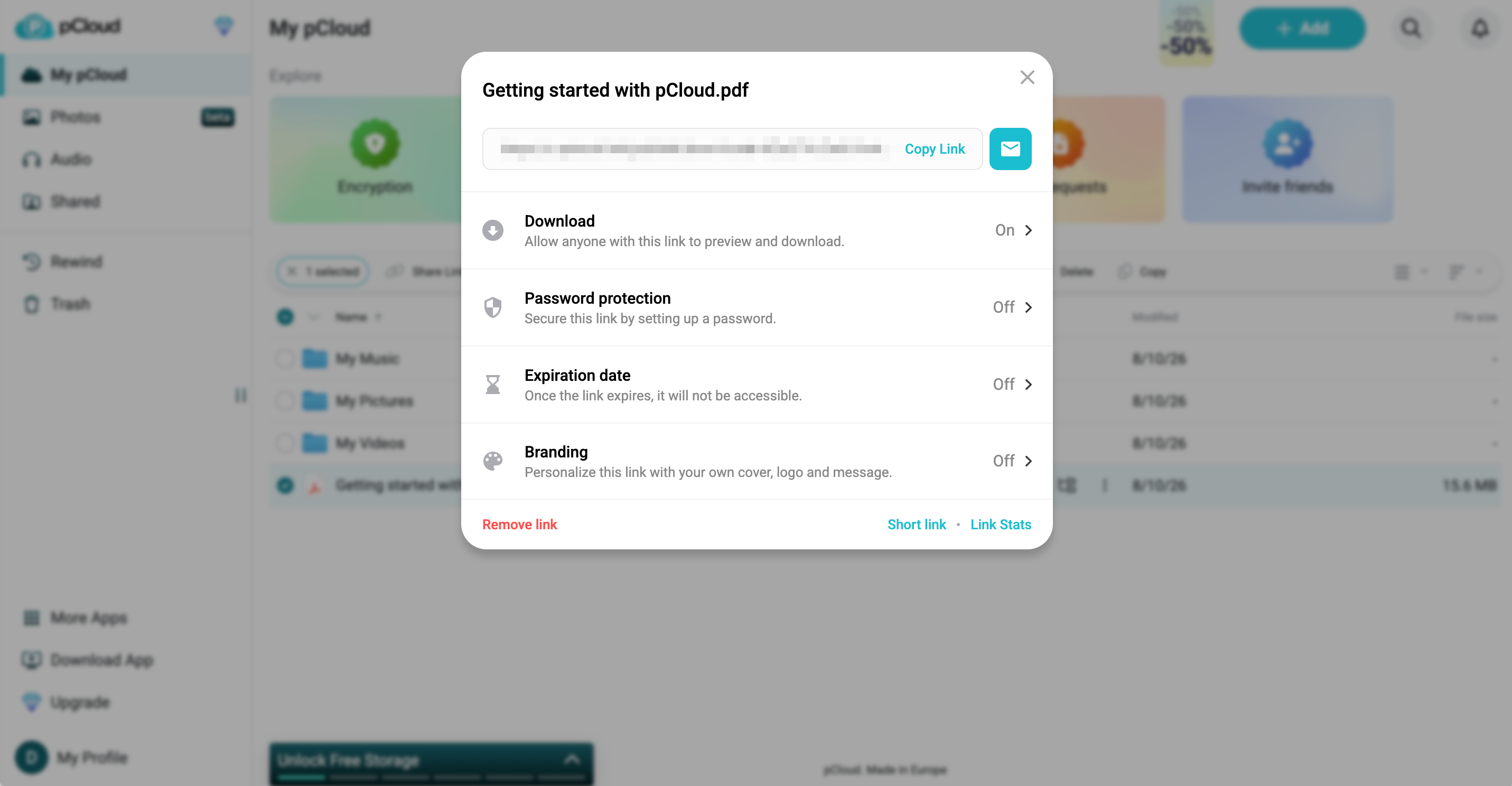 pCloud sharing for All About Cookies