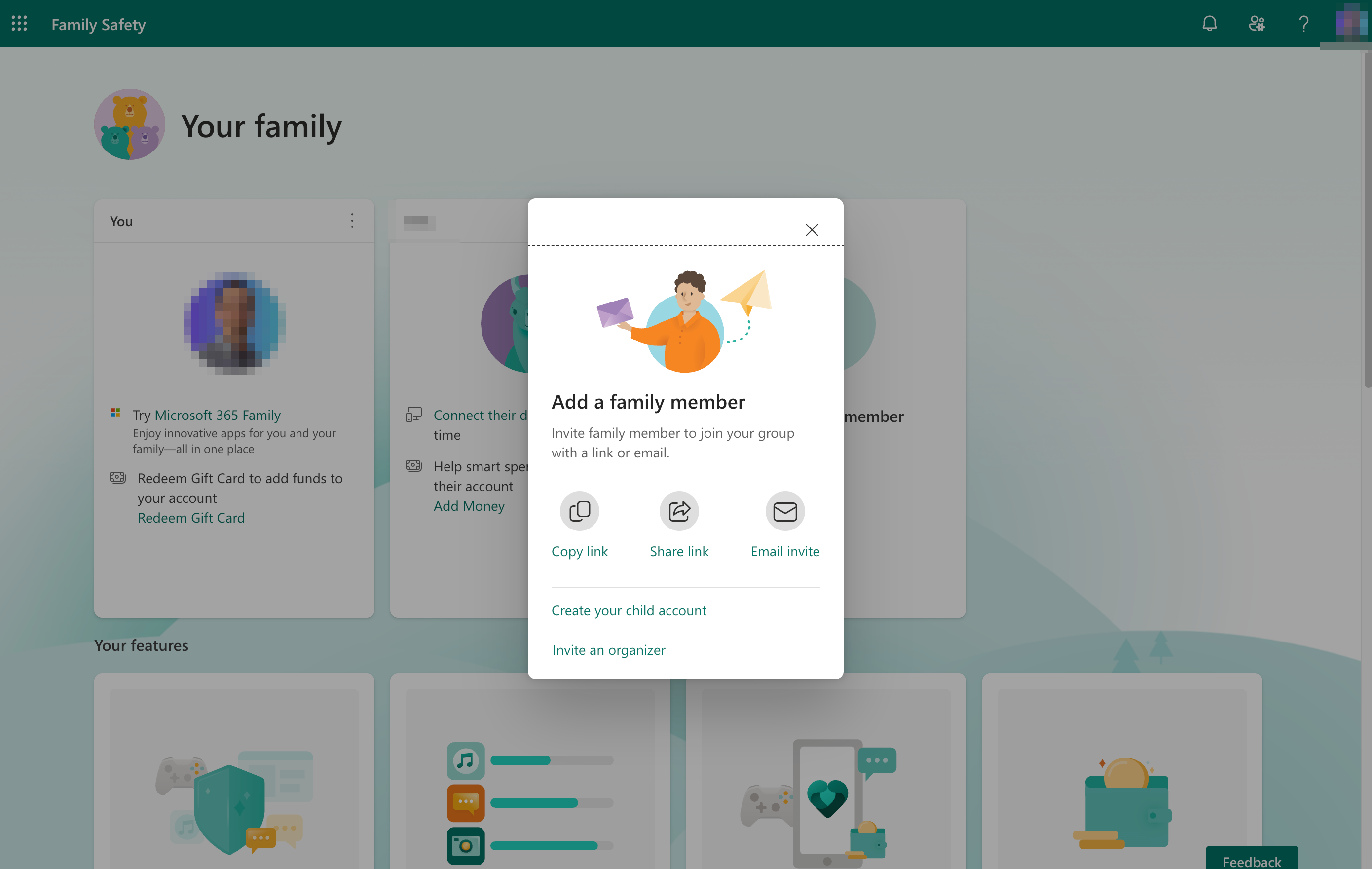Microsoft Parental Controls Add a family member