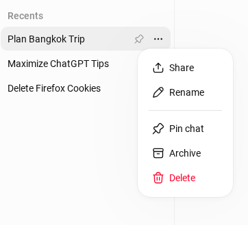 Delete ChatGPT individual chat