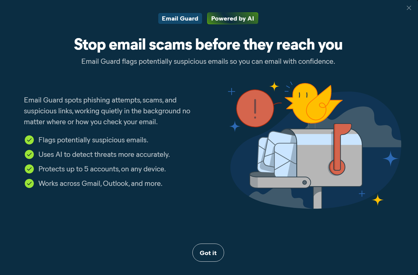Avast Email Guard feature explanation