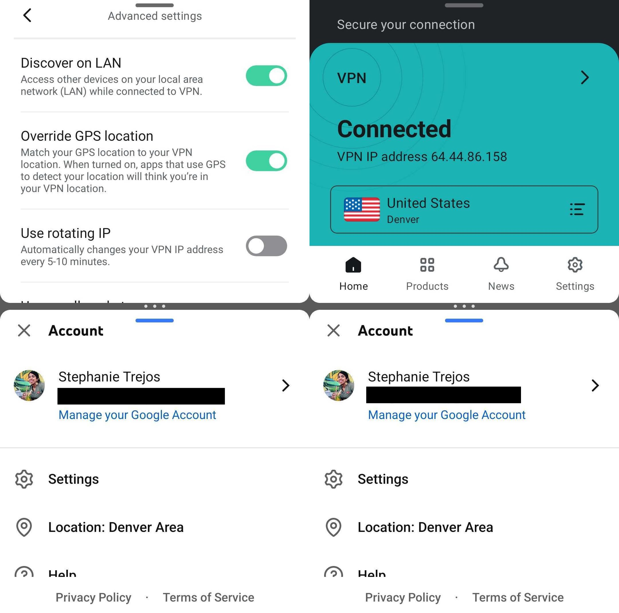 GPS Override on: YouTube TV places us in Denver